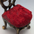 1920's Brass Chair Pocket Watch Holder Bright Red Seat