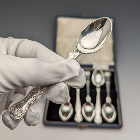 英国ヴィンテージ シルバープレート製ティースプーン6本セット Mappin&Webb ケース入り