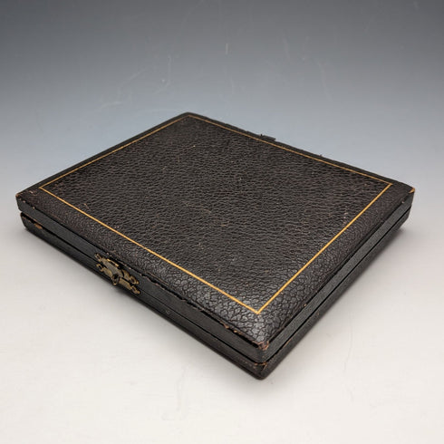 1905 British Antique Sterling Silver Handle Set of 5 Tea Knives by John Biggin in Case