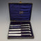 1905 British Antique Sterling Silver Handle Set of 5 Tea Knives by John Biggin in Case