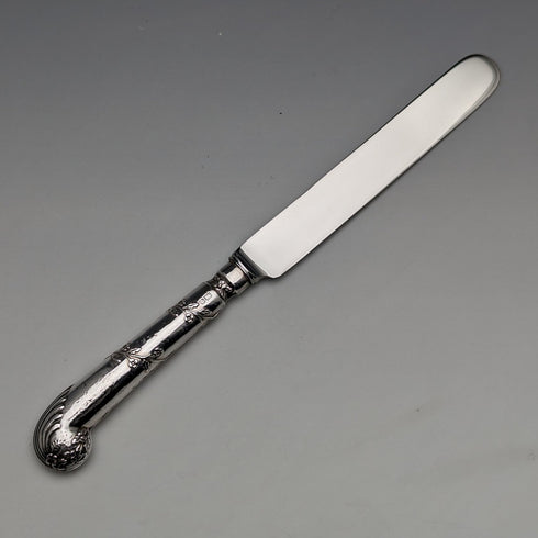 1905 British Antique Sterling Silver Handle Set of 5 Tea Knives by John Biggin in Case