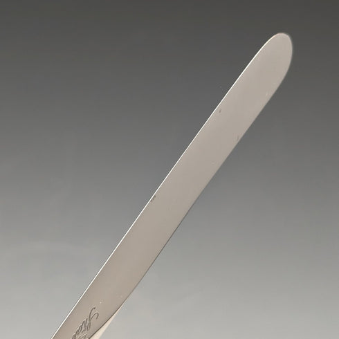 1905 British Antique Sterling Silver Handle Set of 5 Tea Knives by John Biggin in Case