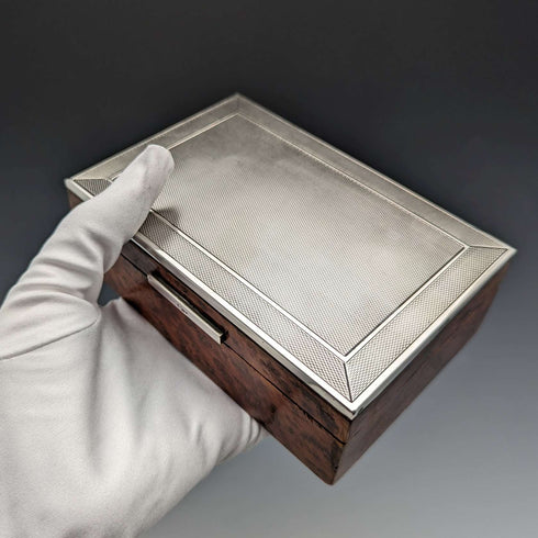 Vintage Italian 800 Silver Lid Box Trinket Case