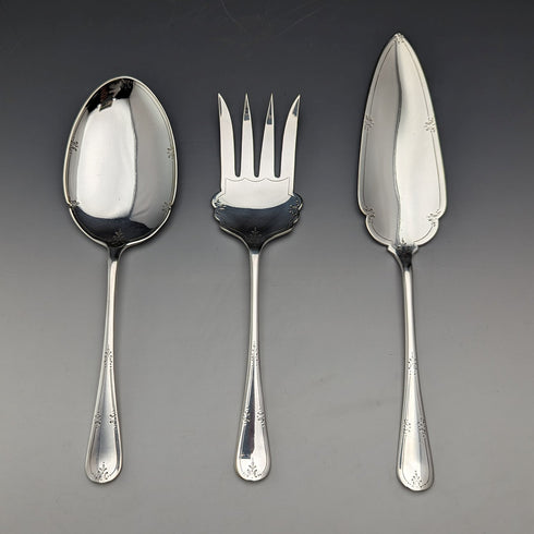 1920年頃 英国アンティーク シルバープレート製 サービングカトラリートリオ Allen & Darwin