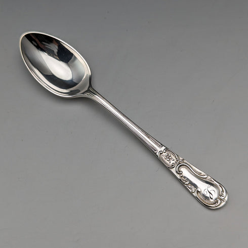 1905 年英國古董鍍銀 12 個茶匙和糖鉗套裝帶盒