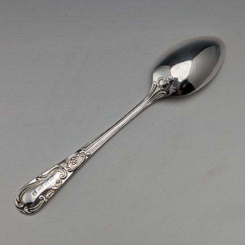 1905 年英國古董鍍銀 12 個茶匙和糖鉗套裝帶盒