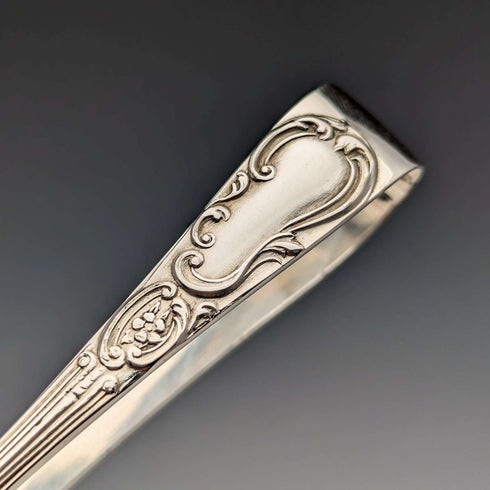 1905年 英国アンティーク シルバープレート製ティースプーン12本&シュガートングセット ケース入り