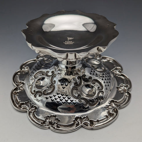 1906年 英国アンティーク 純銀製コンポート 315g 直径18cm Walker&Hall
