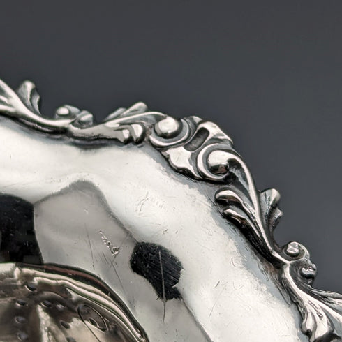 米国アンティーク 純銀製ティーストレーナー 木製ハンドル J.F. Fradley