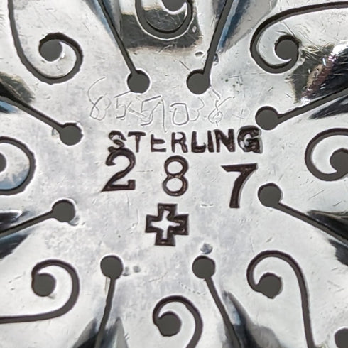 米国アンティーク 純銀製ティーストレーナー 木製ハンドル J.F. Fradley