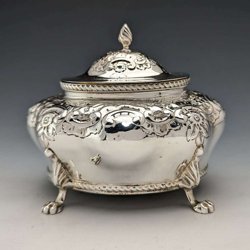 1903年 英国アンティーク 純銀製ティーキャディー 196g Thomas White