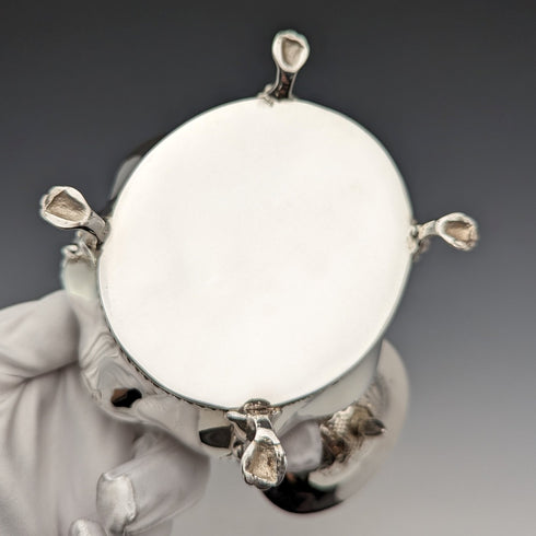 1903 British Antique Sterling Silver Tea Caddy 196g Thomas White