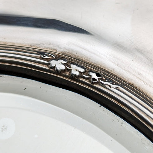 1905 British Antique Sterling Silver Frame Desk Mirror Makeup Mirror Elkington