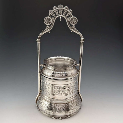 Late 19th Century US Antique Silver Plated Pocket Watch Holder & Jewelry Box Reed & Barton
