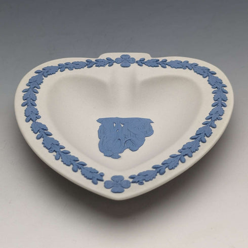 British Vintage Wedgwood Jasperware Spade-Shaped Dish White