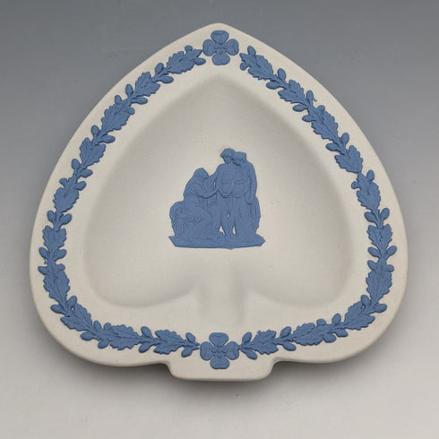 British Vintage Wedgwood Jasperware Spade-Shaped Dish White