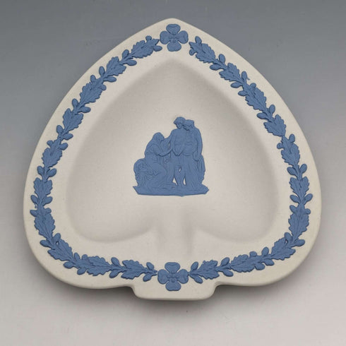 British Vintage Wedgwood Jasperware Spade-Shaped Dish White