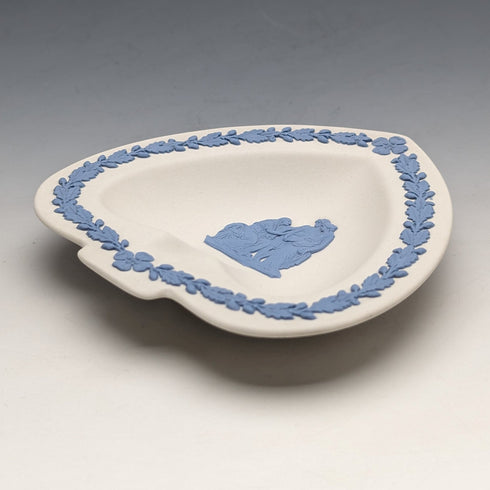 British Vintage Wedgwood Jasperware Spade-Shaped Dish White