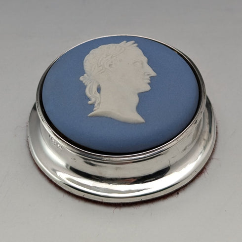 1921 年英國古董韋奇伍德碧玉鎮紙純銀裝飾