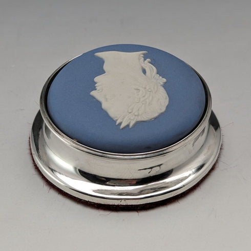 1921 年英國古董韋奇伍德碧玉鎮紙純銀裝飾