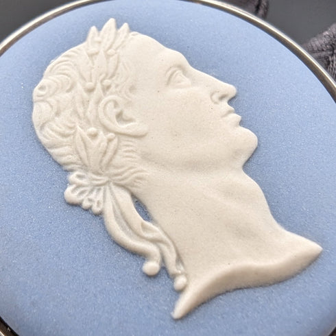 1921 年英國古董韋奇伍德碧玉鎮紙純銀裝飾