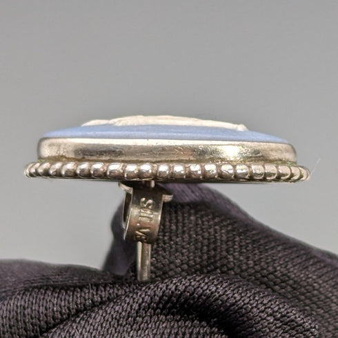 英国ヴィンテージ ウェッジウッド シルバー&ジャスパーウェア ピアス