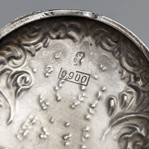 Circa 1900 Antique Swiss made small pocket watch Engraved silver side case Good working condition