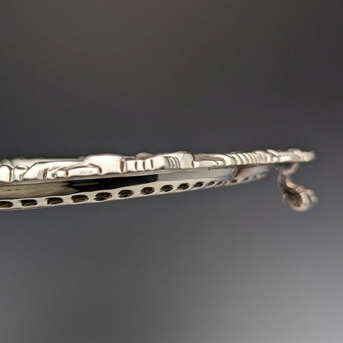 1903 年英國古董純銀薩爾瓦托盤直徑 32 公分 824 克金匠和銀匠