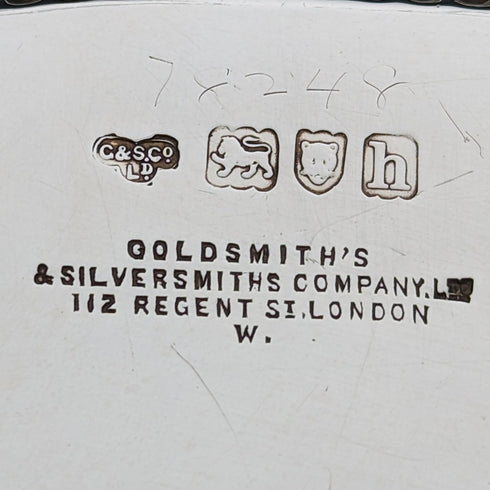 1903 年英國古董純銀薩爾瓦托盤直徑 32 公分 824 克金匠和銀匠