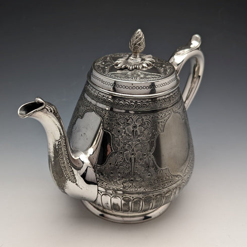 Circa 1880 British antique silver plated teapot