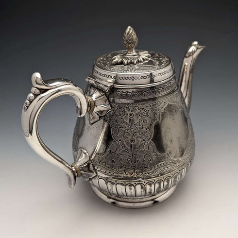 1880年頃 英国アンティーク シルバープレート製 ティーポット
