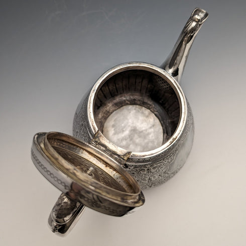 Circa 1880 British antique silver plated teapot