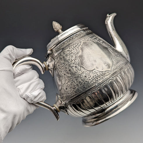 Circa 1880 British antique silver plated teapot