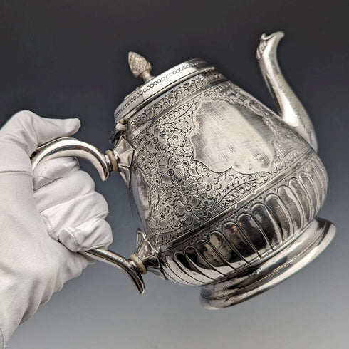 1880年頃 英国アンティーク シルバープレート製 ティーポット