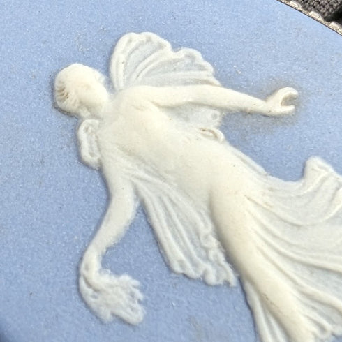 1958 年英國復古韋奇伍德純銀和碧玉橢圓形胸針