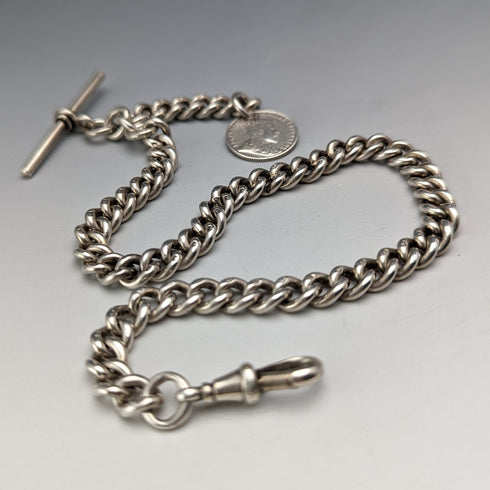 1909 年英國古董純銀阿爾伯特鏈 54 克加拿大硬幣袋