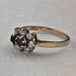 British vintage jewelry black topaz sterling silver gilt ring (size 12)