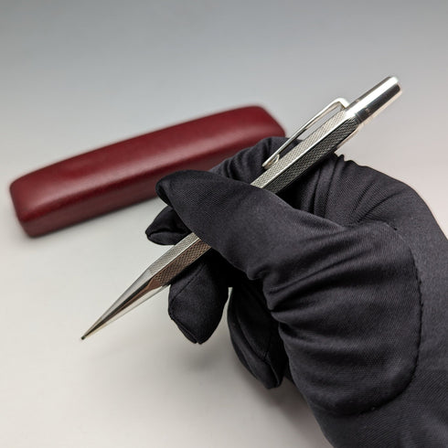 1964 British Vintage Yard O' Red Sterling Silver Hexagonal Pencil in Case