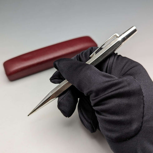 1964 British Vintage Yard O' Red Sterling Silver Hexagonal Pencil in Case