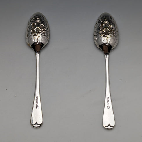 19世紀後半 英国アンティーク シルバープレート製 ベリースプーン ペア William Ainsworth ケース入