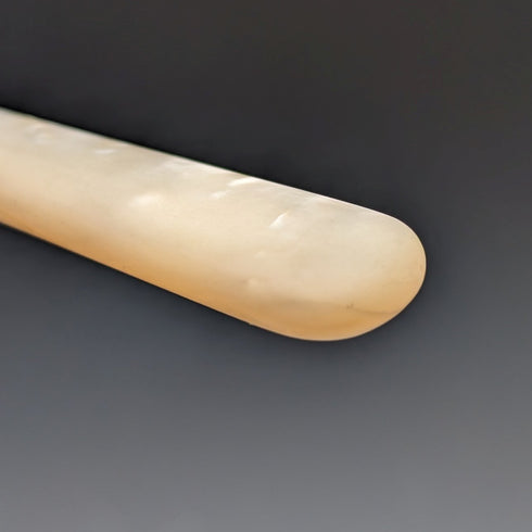 1880 British Antique Engraved White Pearl Handle Dessert Cutlery 3 Pair Set Stokes & Ireland