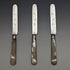1880 British Antique Engraved White Pearl Handle Dessert Knife x3 Stokes & Ireland