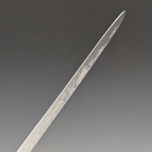 1880 British Antique Engraved White Pearl Handle Dessert Knife x3 Stokes & Ireland