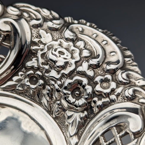 1972 年英國復古純銀浮雕與耳環盤 74 克 A Marston & Co