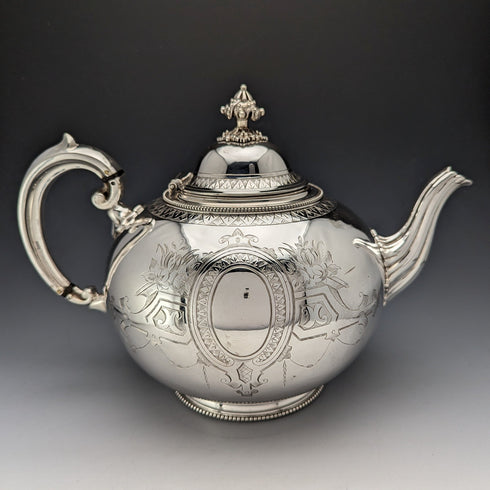 約 1875 年英國古董鍍銀茶壺 Martin & Hall
