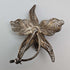 British Vintage Filigree Cattleya Silver Brooch
