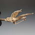British Vintage Filigree Cattleya Silver Brooch