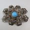 British Vintage Bluestone & Filigree Silver Brooch