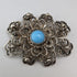 British Vintage Bluestone & Filigree Silver Brooch