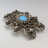 British Vintage Bluestone & Filigree Silver Brooch